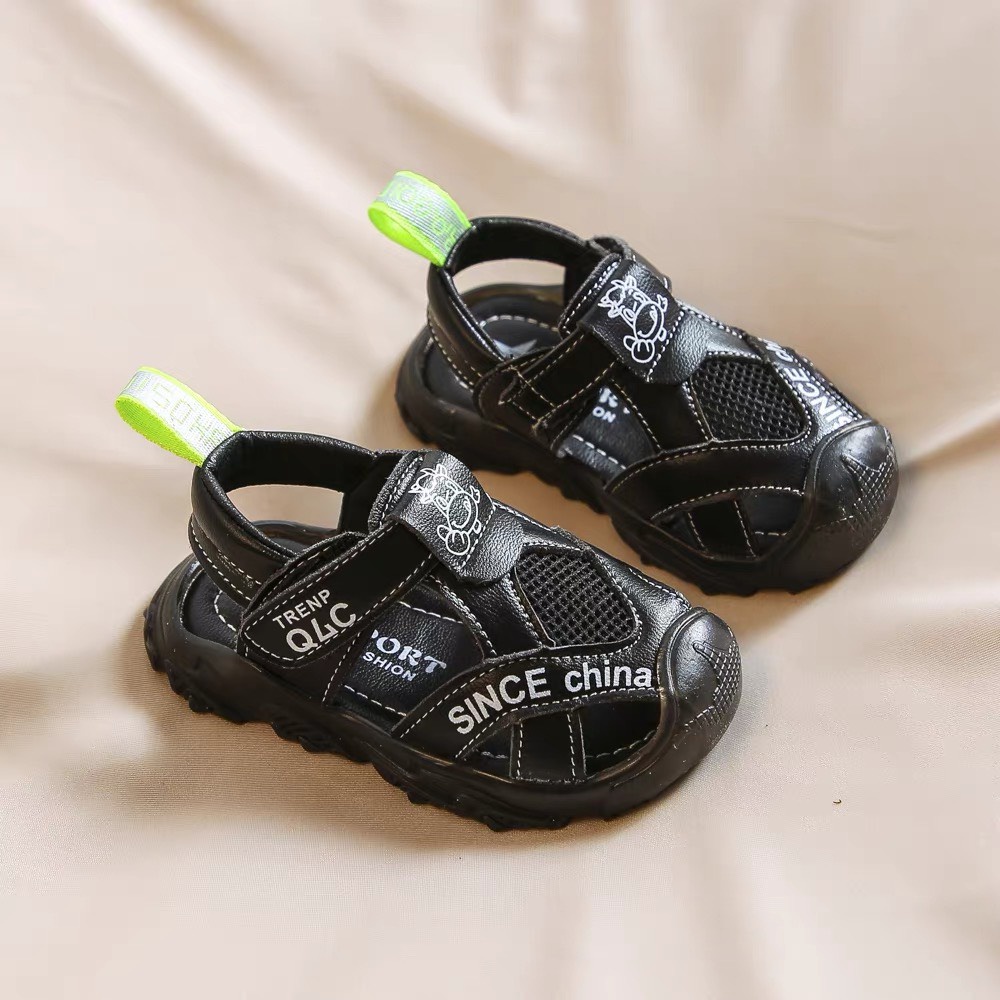 Sandal bé trai - dép rọ tập đi chống vấp cho bé 6m đến 5 tuổi da mềm có quai dán tùy chỉnh Babybees 303 ( ảnh thật )
