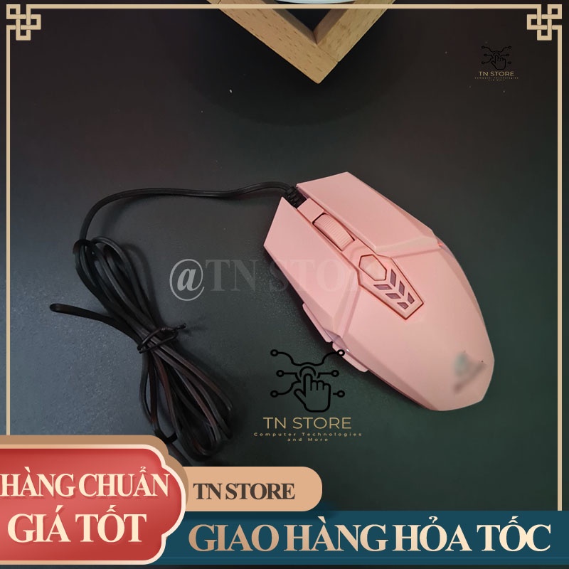 Chuột máy tính giá rẻ gaming có led có dây màu trắng đen hồng Tn Store