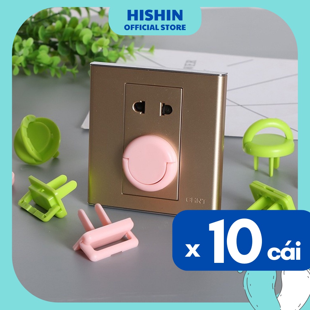 Bộ 10 Nút Bịt, Nút Che Ổ Cắm Điện Chống Giật, Nhựa ABS 2 Chân, Bảo Vệ An Toàn Cho Bé, Siêu Bền, Cách Điện, Chống Nhiệt