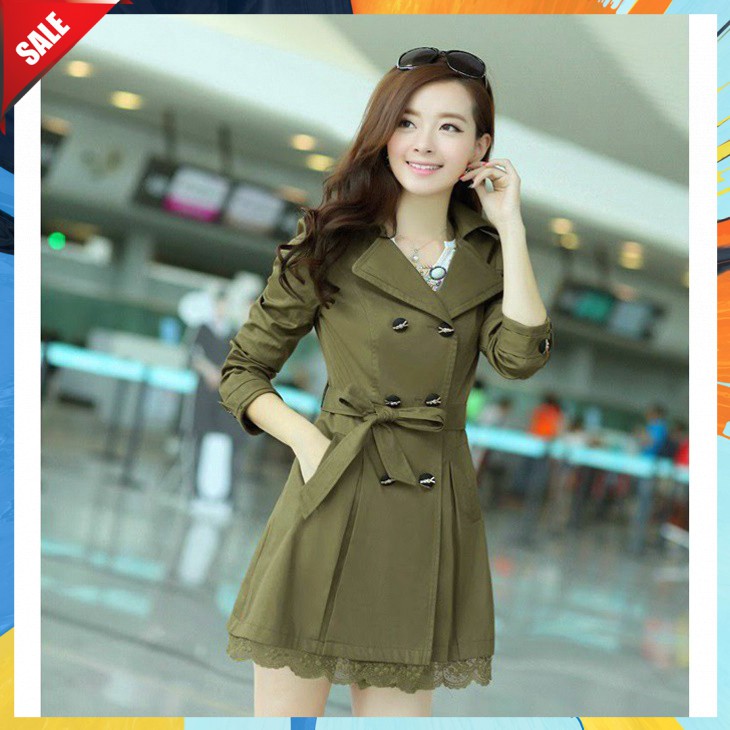 ⚡ Bấm Là Sale ⚡ Áo khoác kaki blaze phối ren 2 lớp (Xanh rêu : kem , đỏ ... L XL) - LV367flashsale006