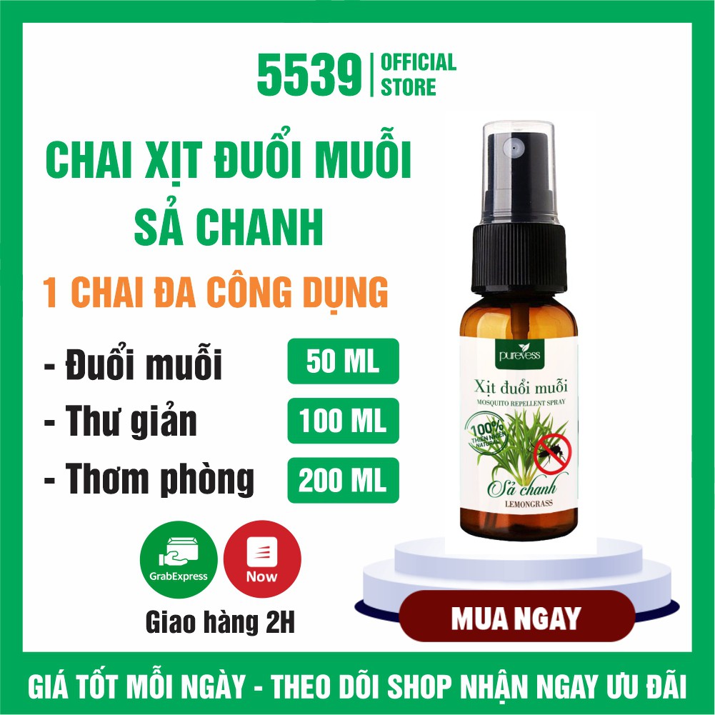 Tinh dầu đuổi muỗi sả chanh thơm phòng dạng xịt đuỗi muỗi, khử mùi nấm mốc - Shop 5539