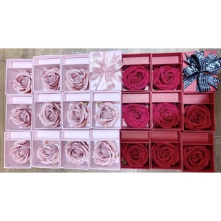 Combo 20 hộp đựng son hoa hồng lụa to đẹp kích thước 9,5cm x 13,5cm
