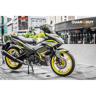 tem trùm Exciter 150 đen sọc vàng, độ team trùm decal xe máy ex dán đời 2015-2020