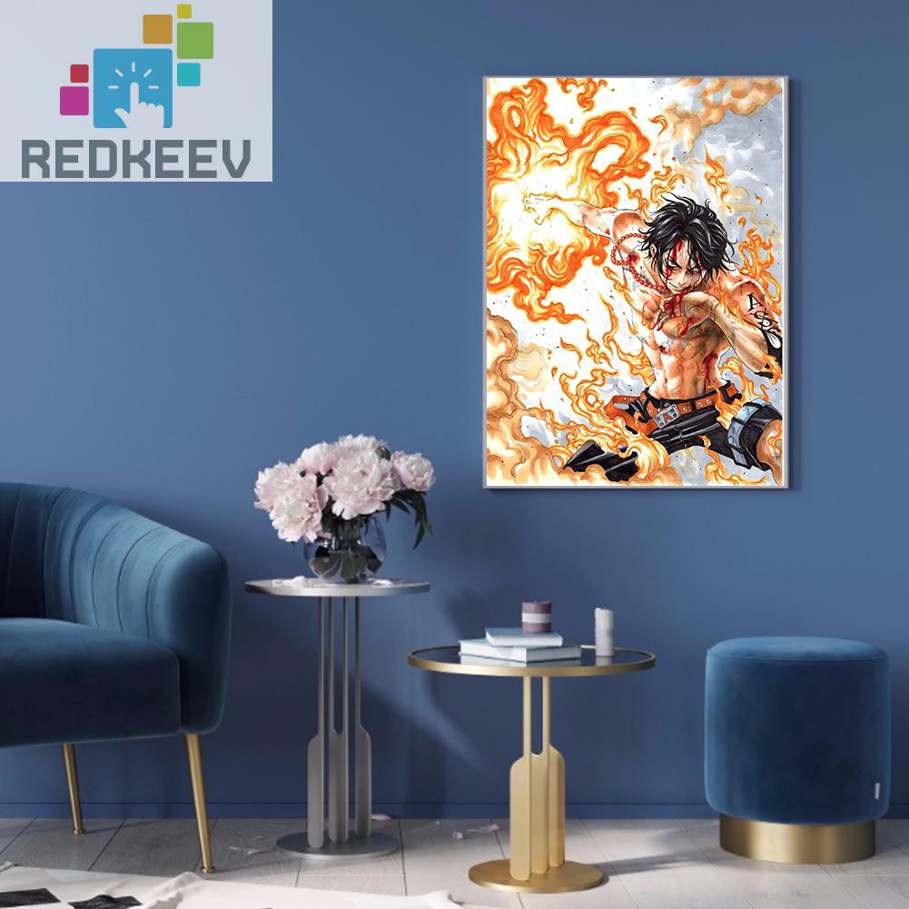 Bộ tranh đính đá tự làm hình Nhật Bản Ace One Piece