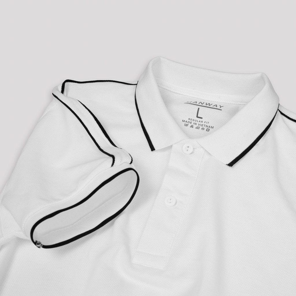 Áo thun Polo nam Cotton 240gsm phiên bản ComfortMax 1.0 phối vai đen dày dặn lịch sự thoải mái tối đa PL154 - MANWAY | BigBuy360 - bigbuy360.vn