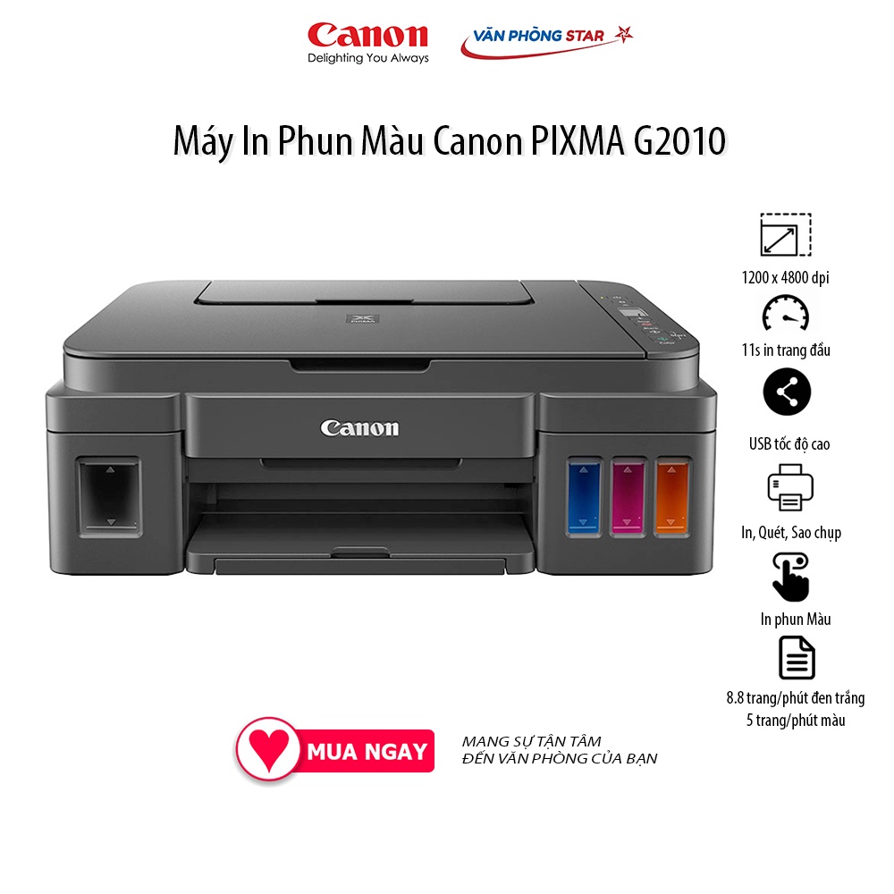 [FREESHIP] Máy In Phun Màu Canon PIXMA G2010 đa chức năng copy, in, scan, độ phân giải in 4800 x 1200 tại VANPHONGSTAR