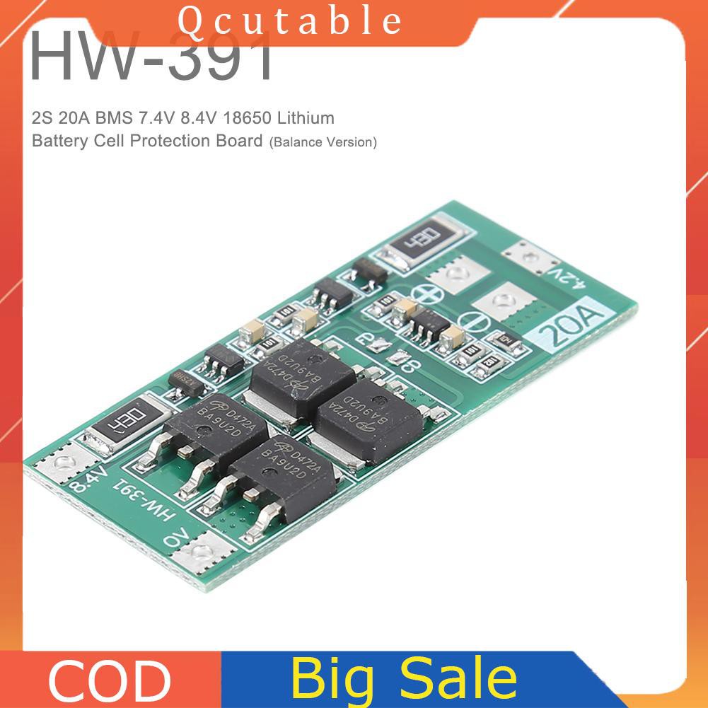 Bảng Mạch Bảo Vệ Pin Lithium 2s 20a Bms 7.4v 8.4v 18650
