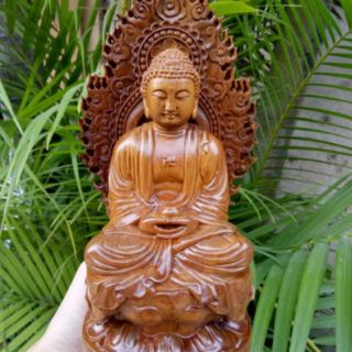 Tượng phật a di đà gỗ bách xanh