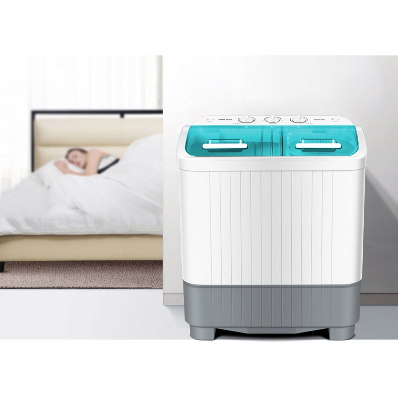 HÀNG TỐT + QUÀ TẶNG Máy giặt mini 2 lồng AUX bán tự động giặt 8kg quần áo - Máy giặt gia đình cao cấp