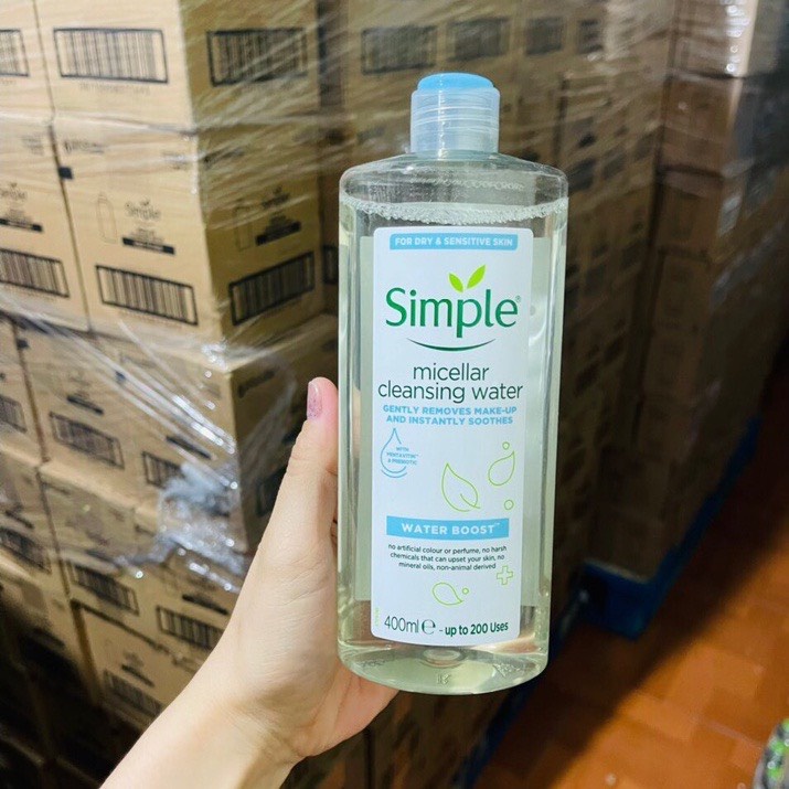 Nước tẩy trang Simple Micellar làm sạch, không chứa cồn gây khô rát 200ml - Balan Shop