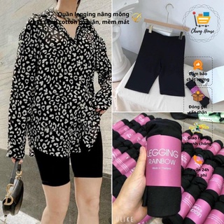 Quần legging ngố nâng mông co dãn 4 chiều, quần legging lửng đùi thái cạp chun siêu mịn