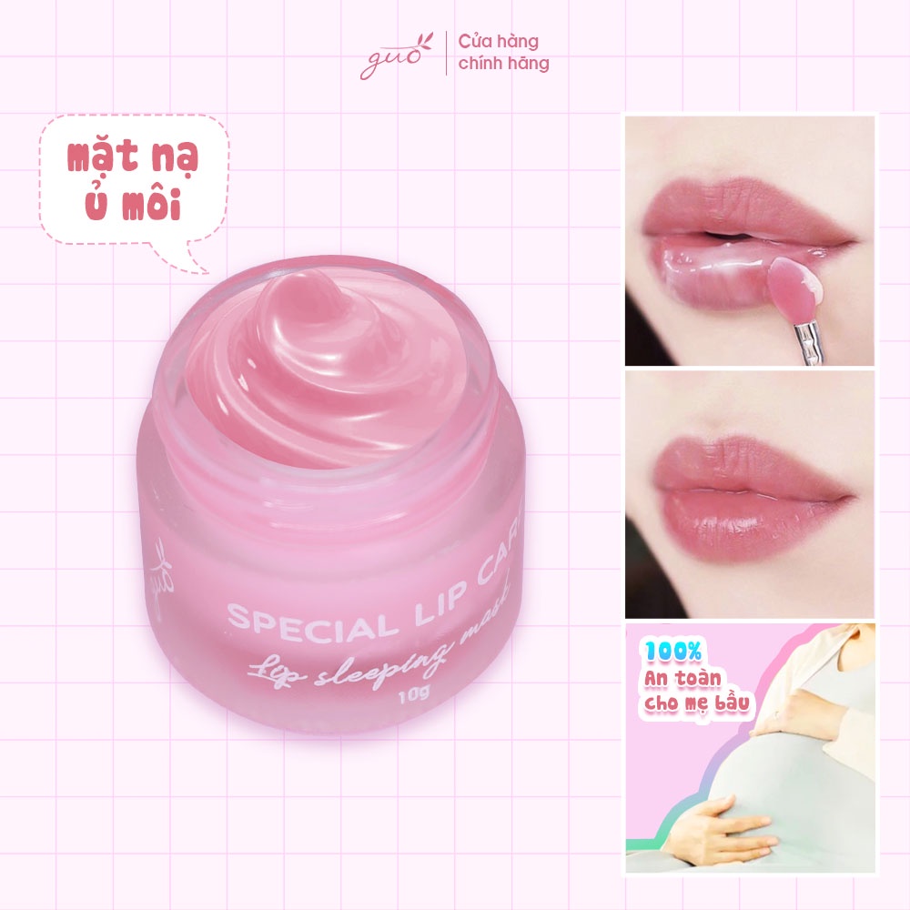 [Mã LTBAUAB9 giảm 7% đơn 99K] Mặt nạ ngủ môi cho bà bầu dưỡng hồng môi Special Lip Care GUO 10g