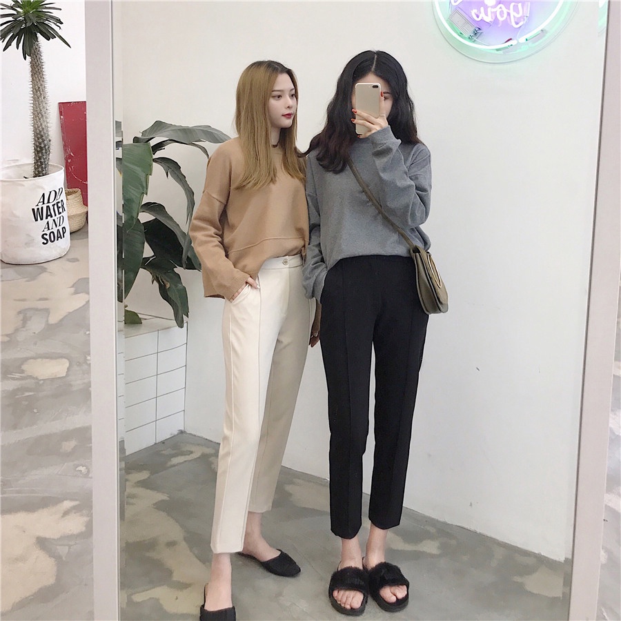 Xiaozhainv Quần Tây Ống Đứng Kiểu Dáng Đơn Giản Thời Trang