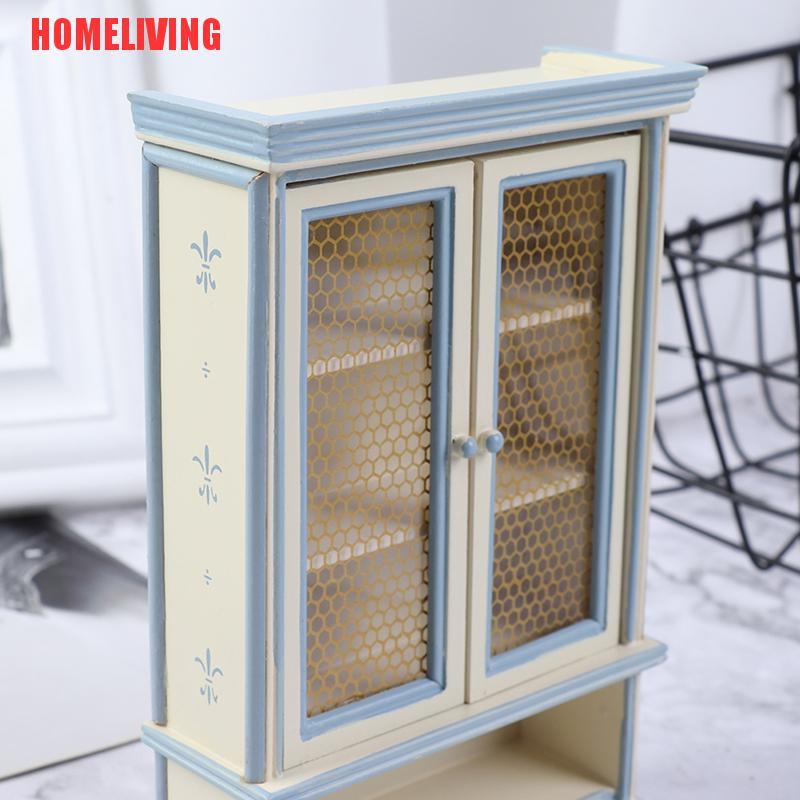 Mô Hình Tủ Chén Màu Trắng Tỉ Lệ 1: 12 Trang Trí Nhà Búp Bê