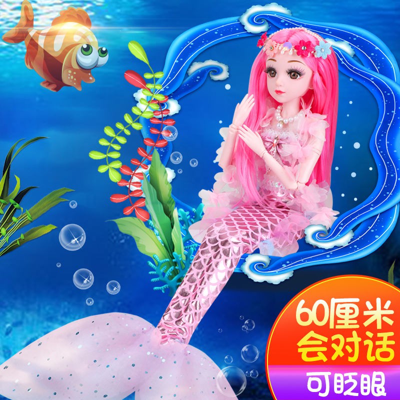 Búp Bê Barbie Nàng Tiên Cá Cỡ Lớn 60cm Dễ Thương Cho Bé Gái