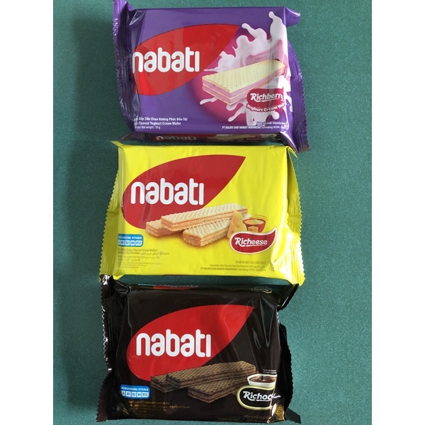 Bánh xốp Nabati Richeese nhân phô mai, socola, phúc bồn tử 50g