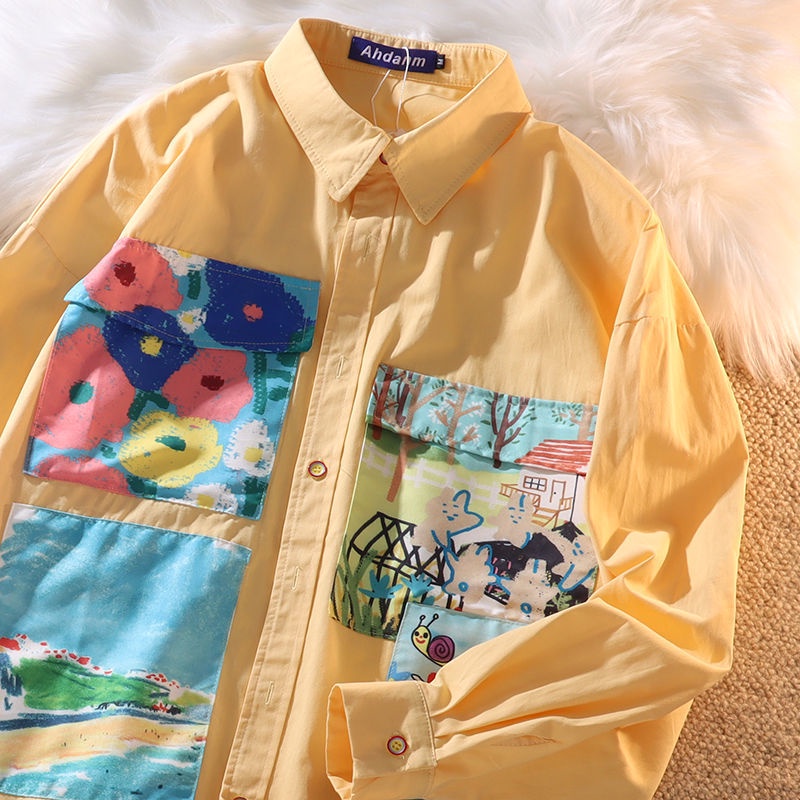 Áo sơ mi dáng rộng thời trang Nhật Bản trẻ trung dành cho cả nam và nữ