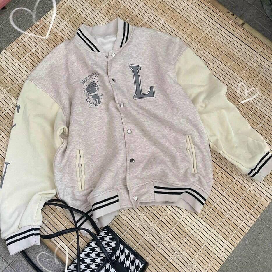 [RẺ NHẤT SHOPEE] Bomber Nỉ Chữ L Viền Cổ Siêu Chất samsam4896 | BigBuy360 - bigbuy360.vn