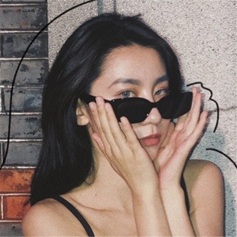 IF ME Kính mát   gọng vuông nhỏ chống tia bức xạ thời trang