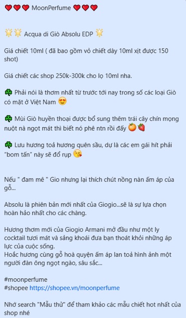 [Mẫu thử] Nước hoa Nam Giorgio Armani Acqua di Gio Absolu