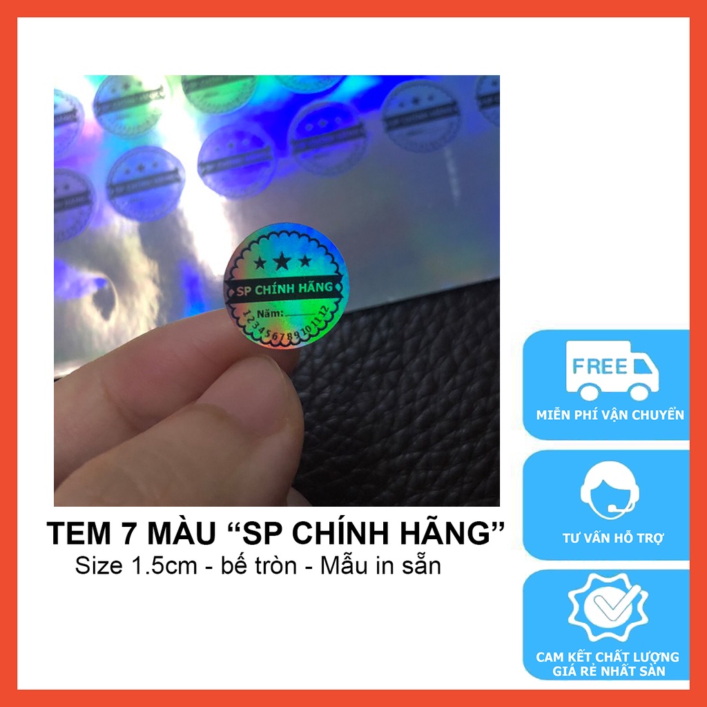 100 cái tem 7 màu size 2x1cm