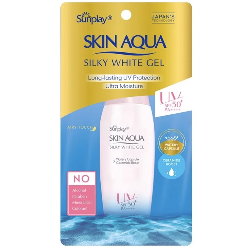 Gel chống nắng dưỡng da trắng mượt Sunplay Skin Aqua Silky White Gel SPF50, PA++++ 70gr