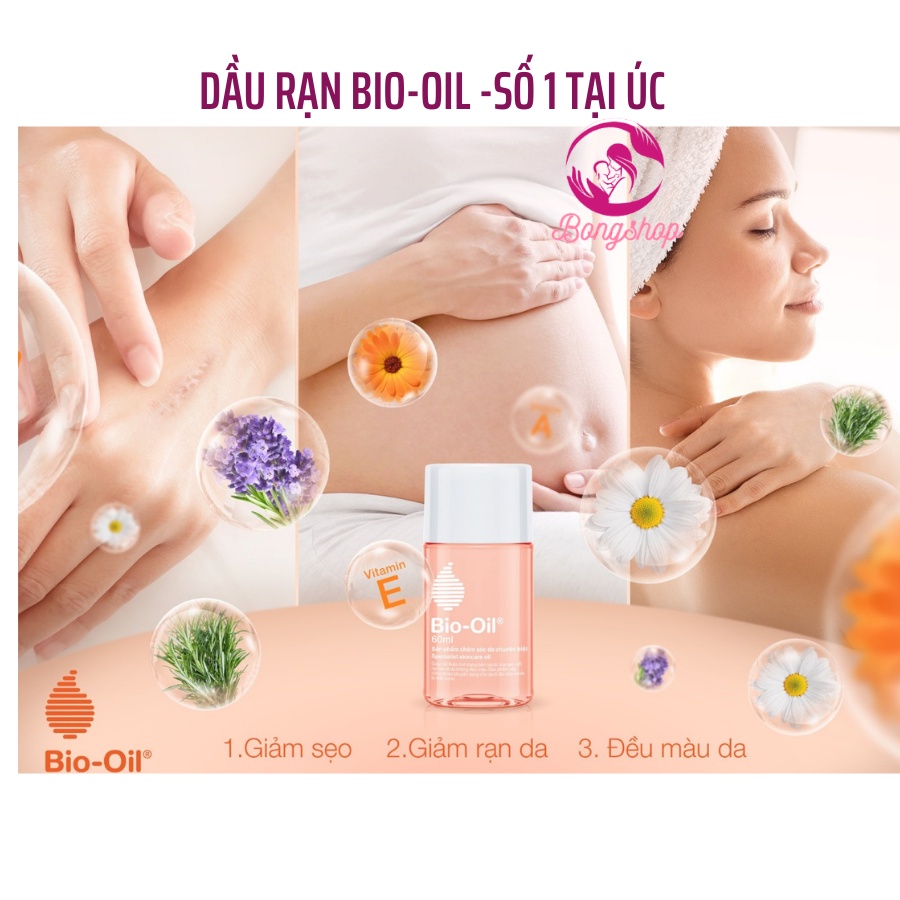 [Hàng Chính hãng] Bio-Oil - Dầu dưỡng giảm rạn da và làm mờ sẹo hữu hiệu cho mẹ Bầu - 60ml/125ml