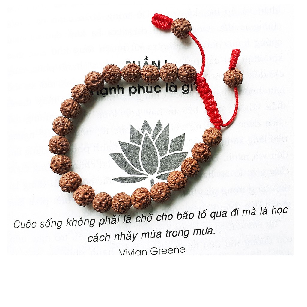 Vòng đeo tay Hạt Bồ Đề Kim Cang tự nhiên Nepal 8mm (Rudraksha) Màu nâu gỗ