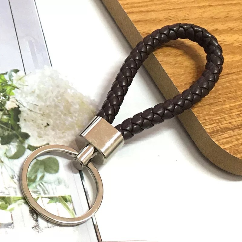 Móc Khóa Dây Da Bện Sành Điệu Cho Nam Nữ