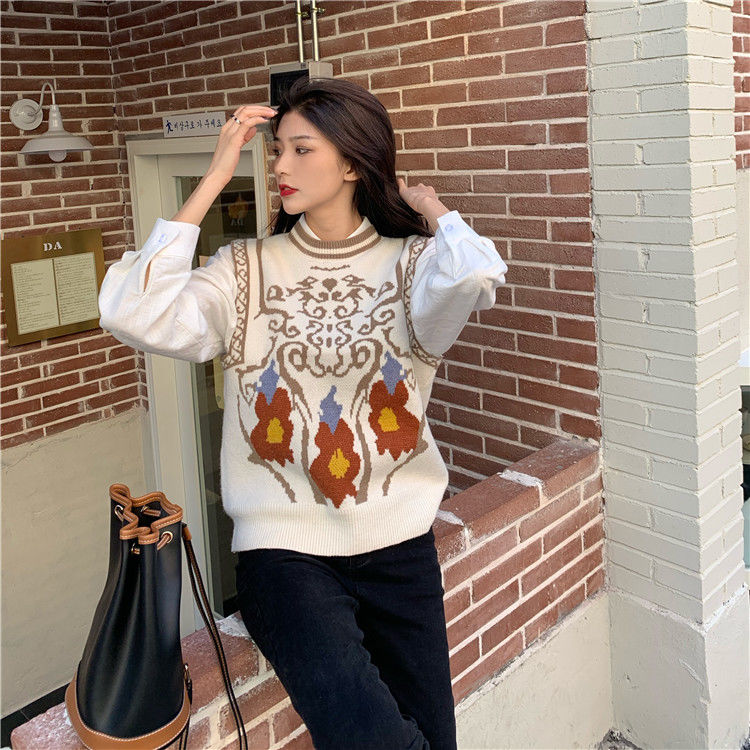 Áo Sweater Không Tay Dáng Rộng Phong Cách Cổ Điển Hợp Thời Trang Dành Cho Nữ