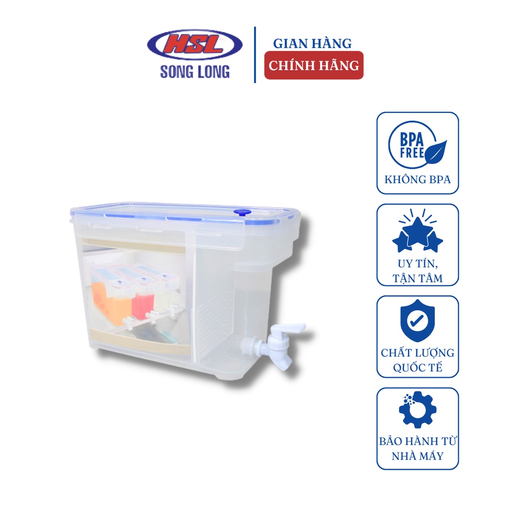 Bình Đựng Nước Hoa Quả Song Long HSL Có Vòi 5L Để Tủ Lạnh Nhựa PP An Toàn Cho Sức Khỏe