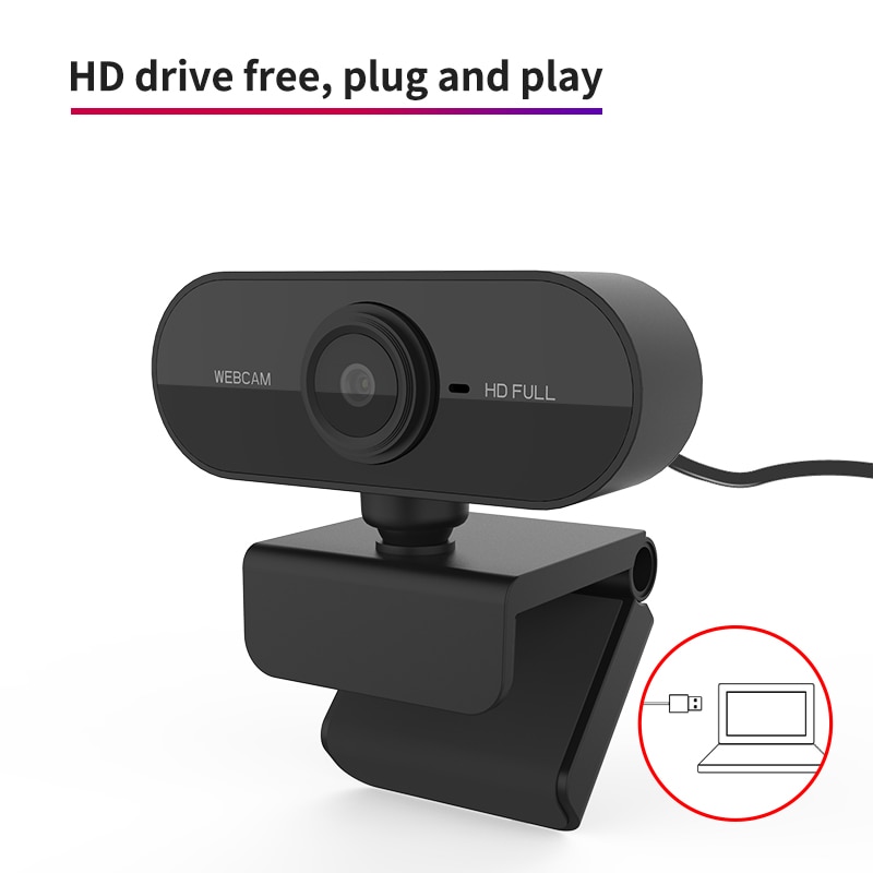 HD 1080P Webcam Mini Computer PC WebCamera with Microphone Rotatable Cameras for Live Broadcast Video Calling Conference Work