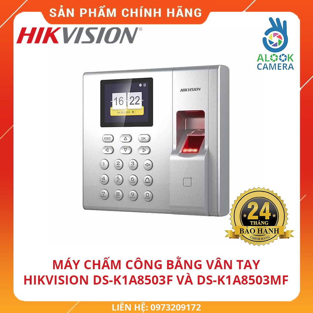 Máy chấm công vân tay Hikvision DS-K1A8503F và DS-K1A8503MF