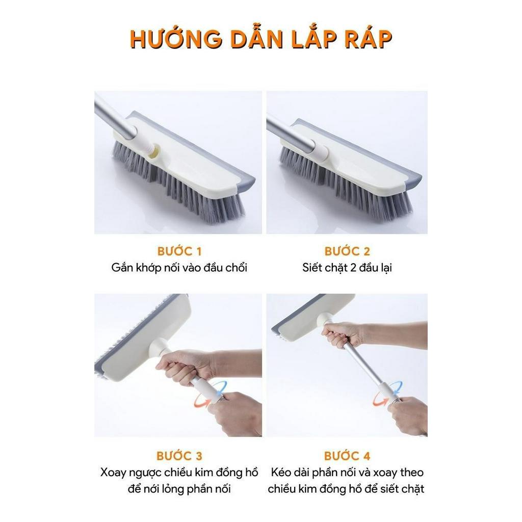 Cây Chà Sàn Nhà Tắm Đa Năng 2 Trong 1, Chổi Cọ Nhà Vệ Sinh Và Gạt Nước GOSO PLUS