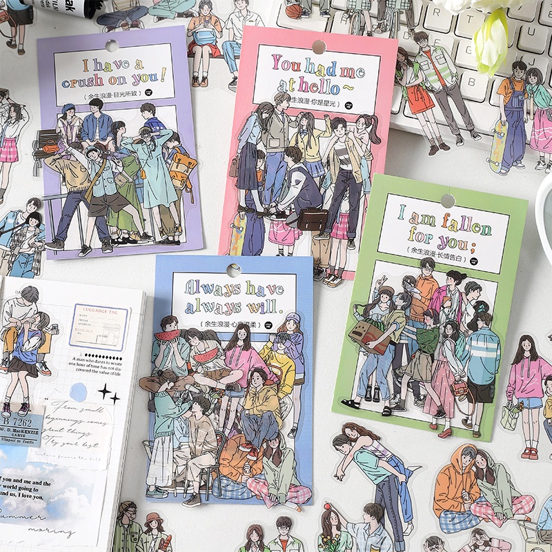 Set 20 Sticker Hình Ngôi Làng / Thú Cưng Chống Thấm Nước Dùng Để Trang Trí Album Ảnh
