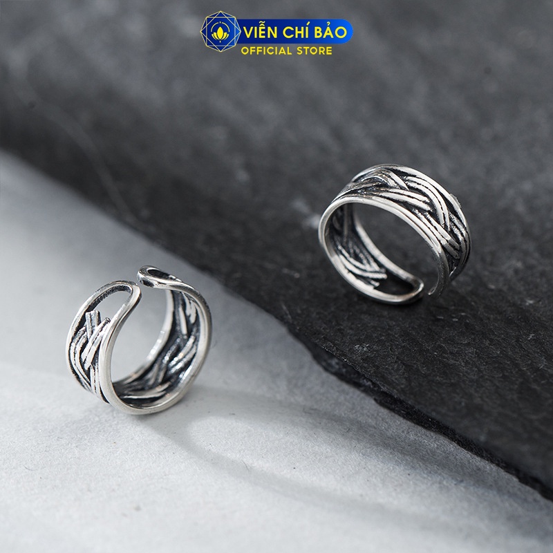 Bông tai bạc nữ kẹp vành đan kết ( 1 chiếc ) chất liệu bạc 925 thời trang phụ kiện trang sức nữ Viễn Chí Bảo B000011