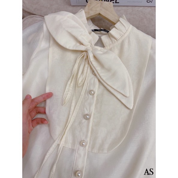 ÁO Sơ Mi NƠ HOA NGỌC CỔ YẾM 💎 xứng đáng được ce rước về lắm nha ! ☘️Chất tơ nến đẹp, lên phom, áo có lót | BigBuy360 - bigbuy360.vn