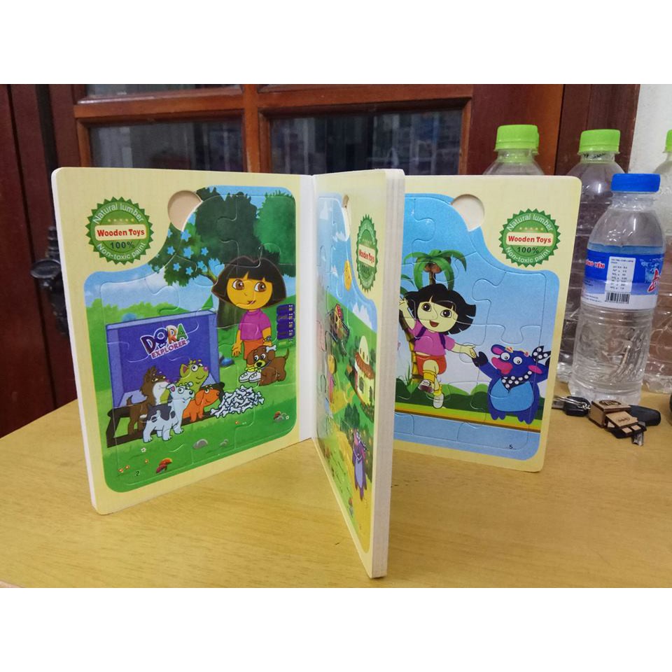 BỘ SÁCH 6 TRANH GHÉP GỖ 3-4 MẢNH GHÉP CHO BÉ