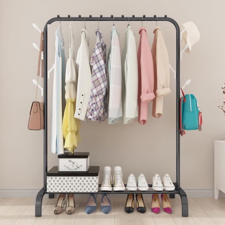 Giá treo quần áo khung thép sơn tĩnh điện phong cách Hàn Quốc ♥️ Giàn phơi quần áo có ngăn để giày