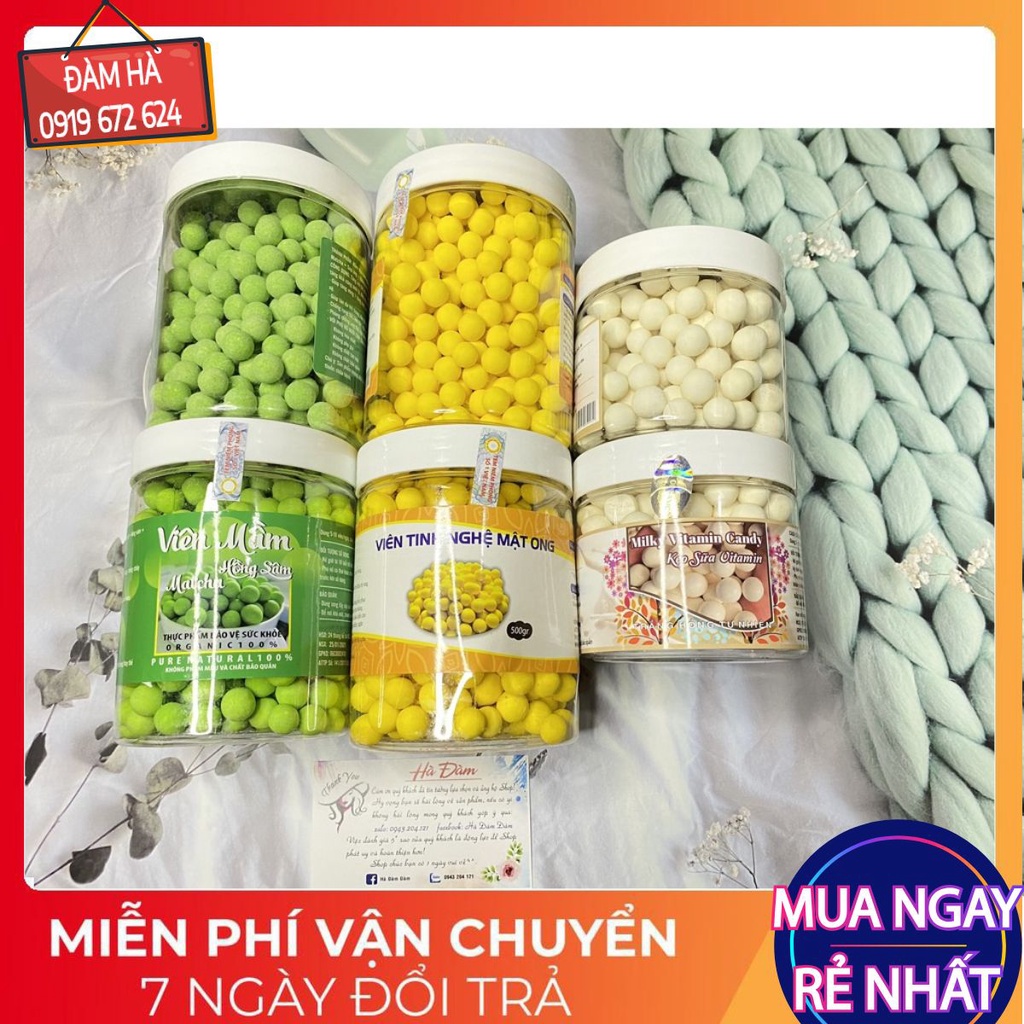 Viên kẹo sữa vitamin -Viên mầm hongsam- Viên nghệ mật ong
