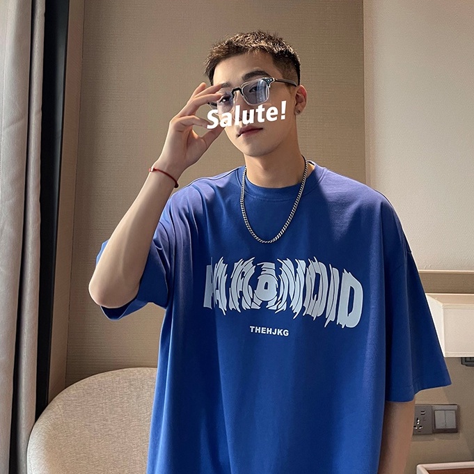 Áo Thun Ngắn Tay Cổ Tròn Dáng Rộng Thiết Kế Mới Thời Trang Mùa Hè Dành Cho Nam