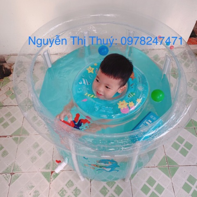 [Mã 12fmcgsale1 giảm 10%] [Kèm phao cổ] Bể bơi thành cao Doctor Dolphin 80x80cm chính hãng (sơ sinh đến 6 tu