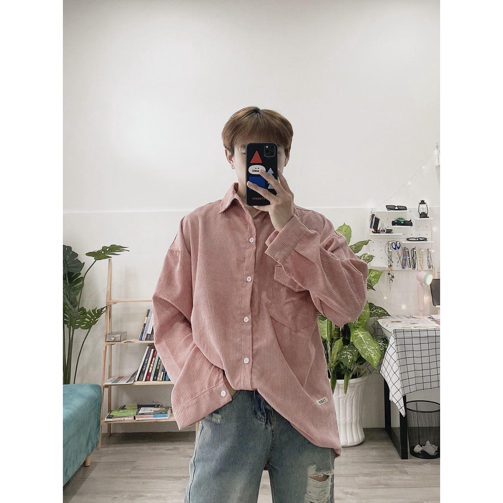 Áo sơ mi nam nữ form rộng ĐỦ SIZE vải lụa chống nhăn siêu hot - Fangs shop