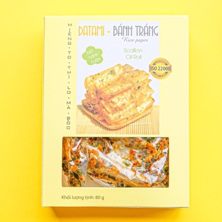 Bánh tráng mỡ hành cuộn 80g Datami, đặc sản bánh tráng trộn Long An, ăn vặt hàng ngày