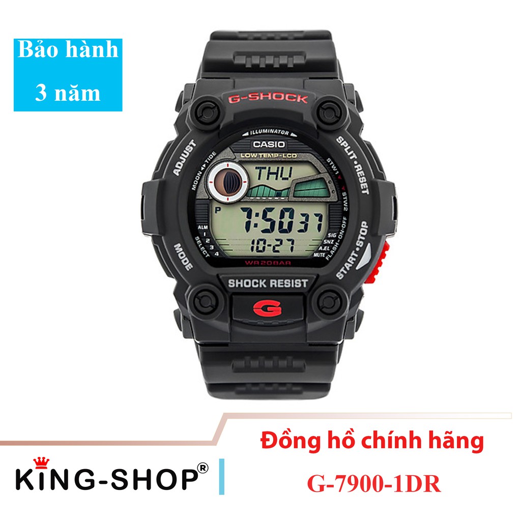 Đồng hồ nam Casio Standard thể thao, điện tử giá rẻ - Dây cao su, chống nước 200M (G-7900-1DR)