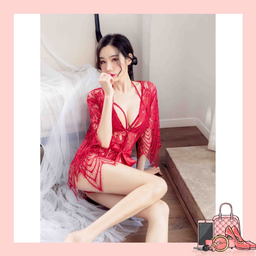 FridayStore Full bộ đồ ngủ Choàng ren + Nội y Cao cấp L129 | BigBuy360 - bigbuy360.vn