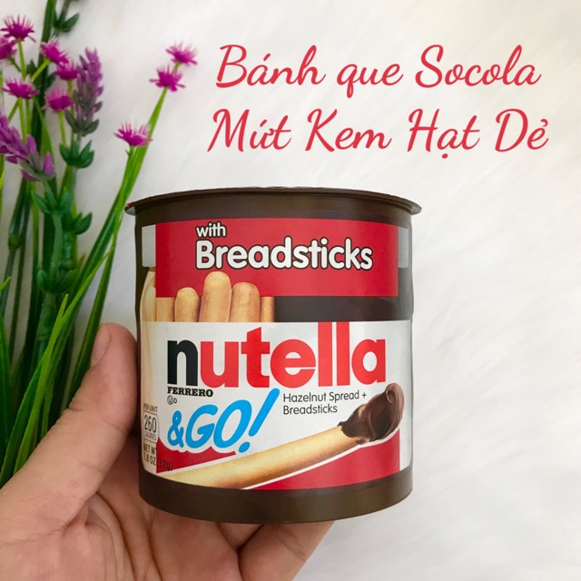 ❤️ Sale Xả Kho [Date 7/2021] Bánh que chấm mứt kem Socola hạt dẻ Nutella Hazelnut Mỹ | BigBuy360 - bigbuy360.vn