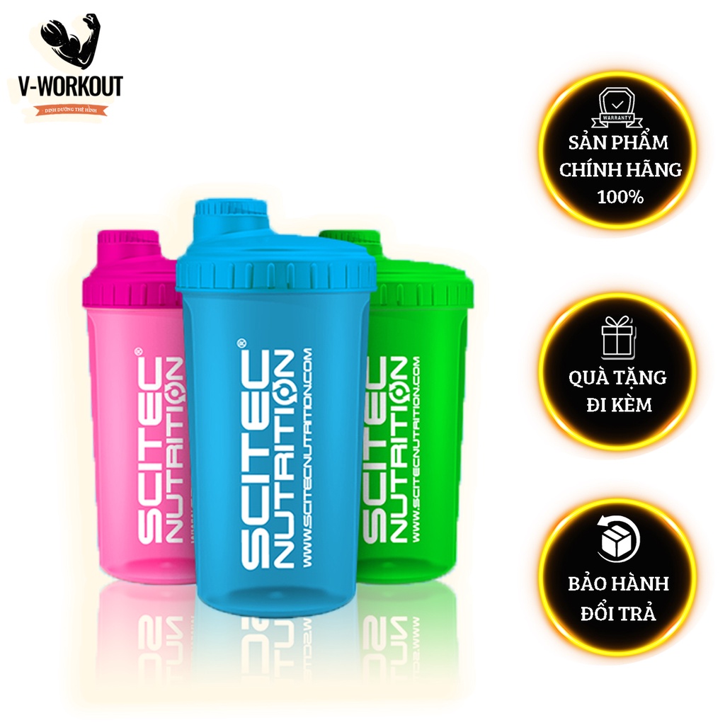 Bình lắc thể thao bình nước 700ml Shaker Scitec White Transparent Scitec Nutrition 700 ML