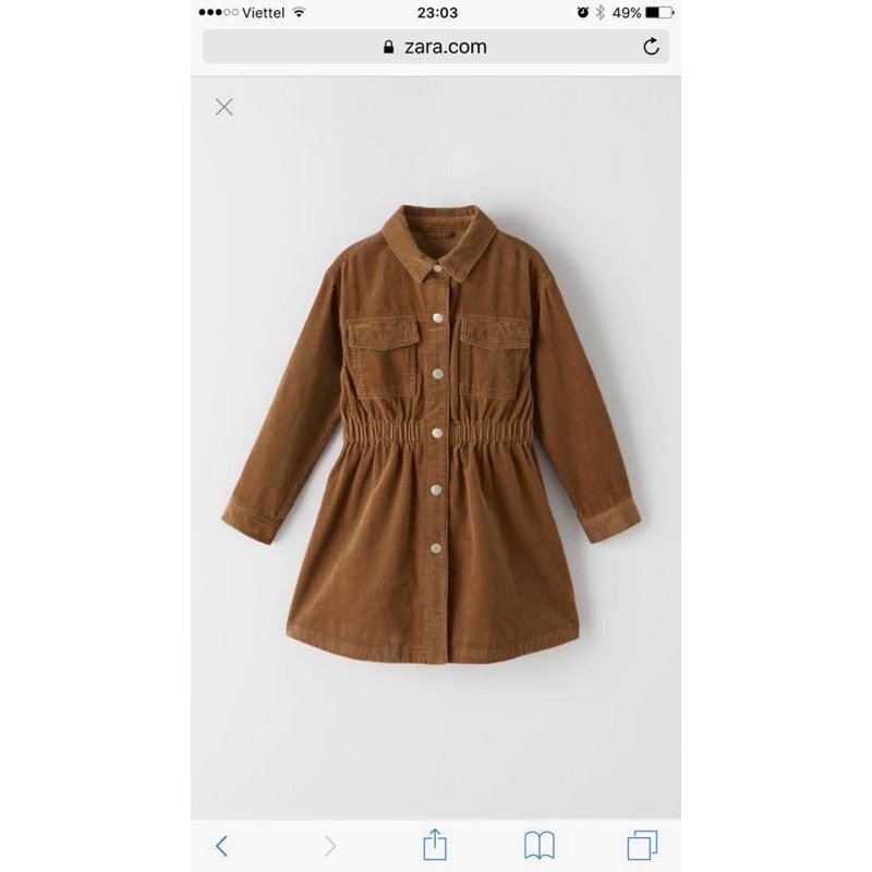 Váy Nhung Bé Gái Cổ Đức Nâu ZR