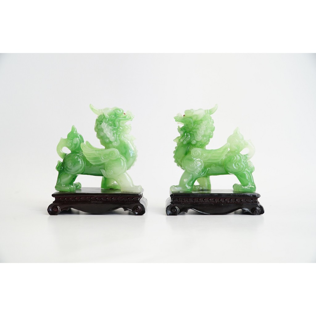 Cặp tượng Tỳ Hưu đá xanh phong thủy may mắn - Cao 15cm | BigBuy360 - bigbuy360.vn